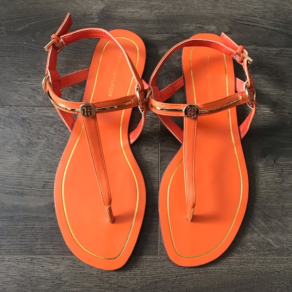 womens orange sandals